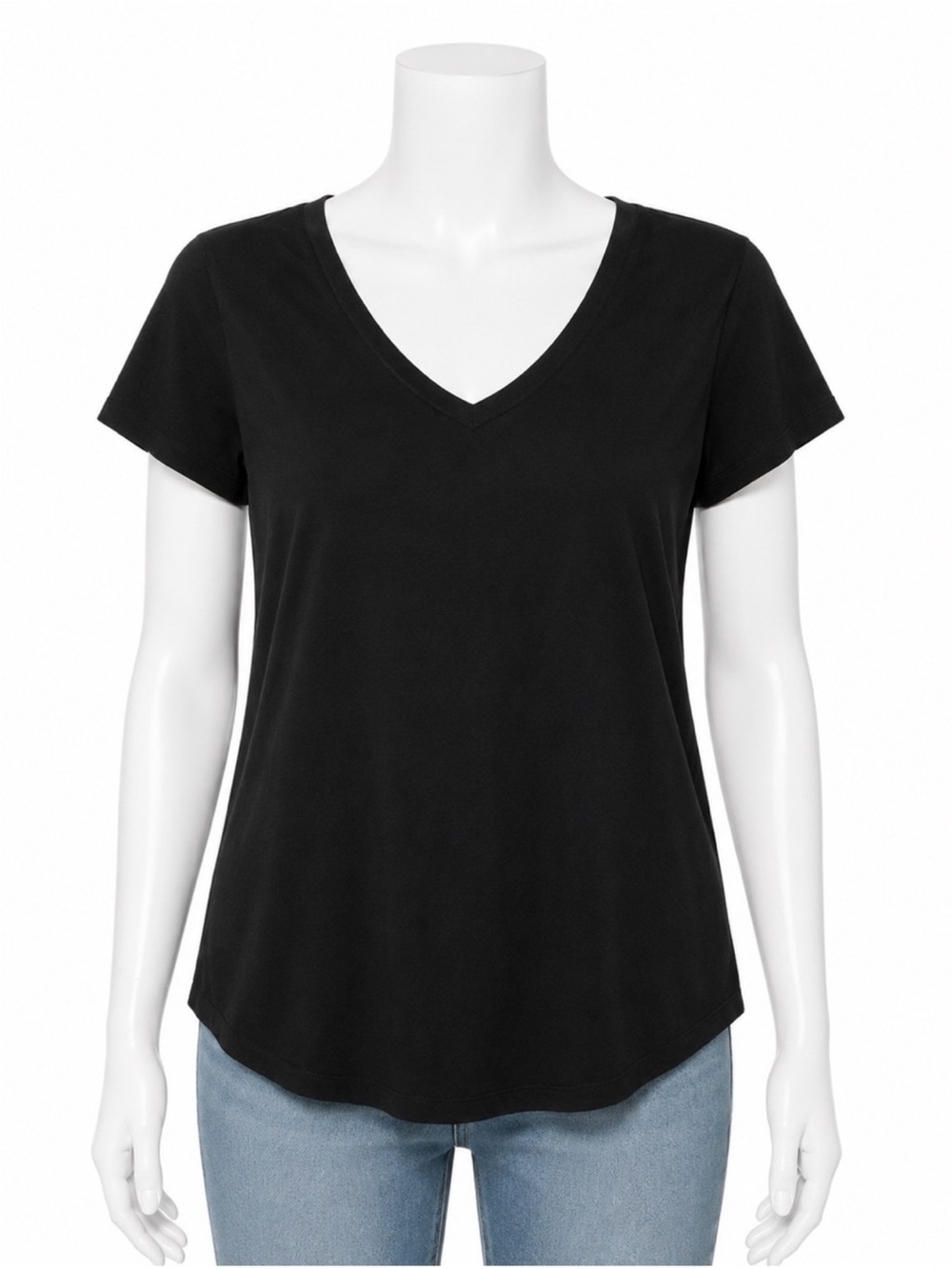 Black V-Neck Short Sleeve Women’s Tee